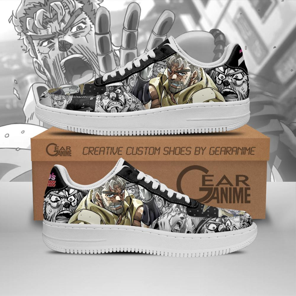 Old Joseph Joestar Custom Anime Low-Top Leather Sneakers