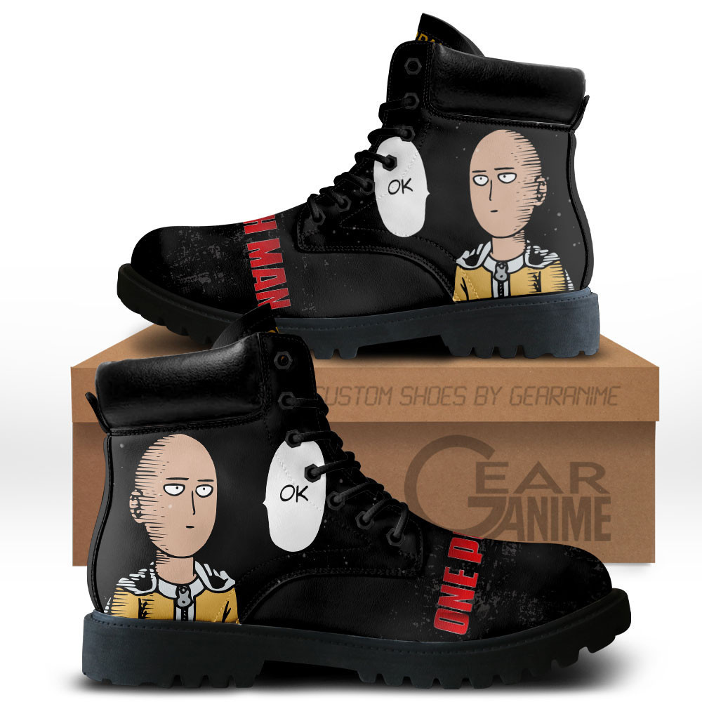 OPM Funny Saitama Custom Anime Combat Boots MV0711