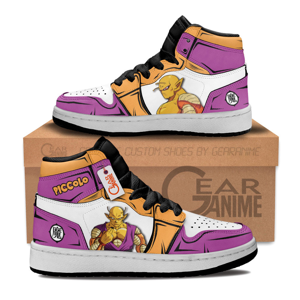 Orange Piccolo Custom Anime Kids High-Top Leather Sneakers Personalized