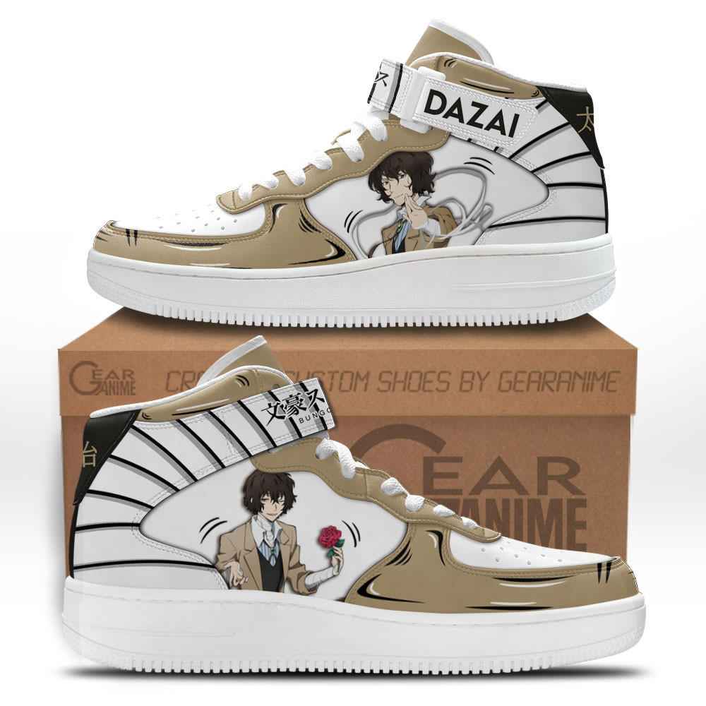 Osamu Dazai Custom Anime Mid-Top Leather Sneakers