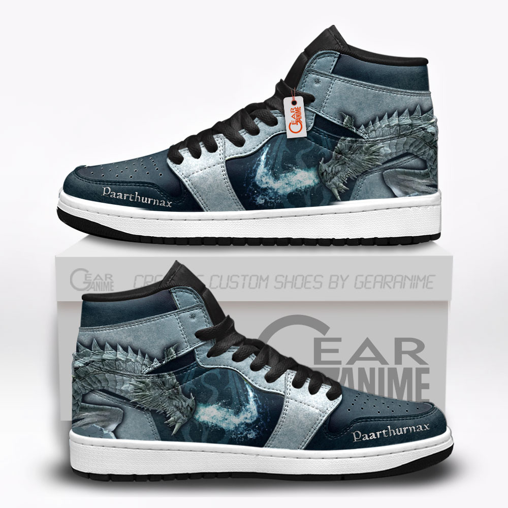 Paarthurnax Custom Gaming High-Top Leather Sneakers Elder Scrolls Custom Shoes