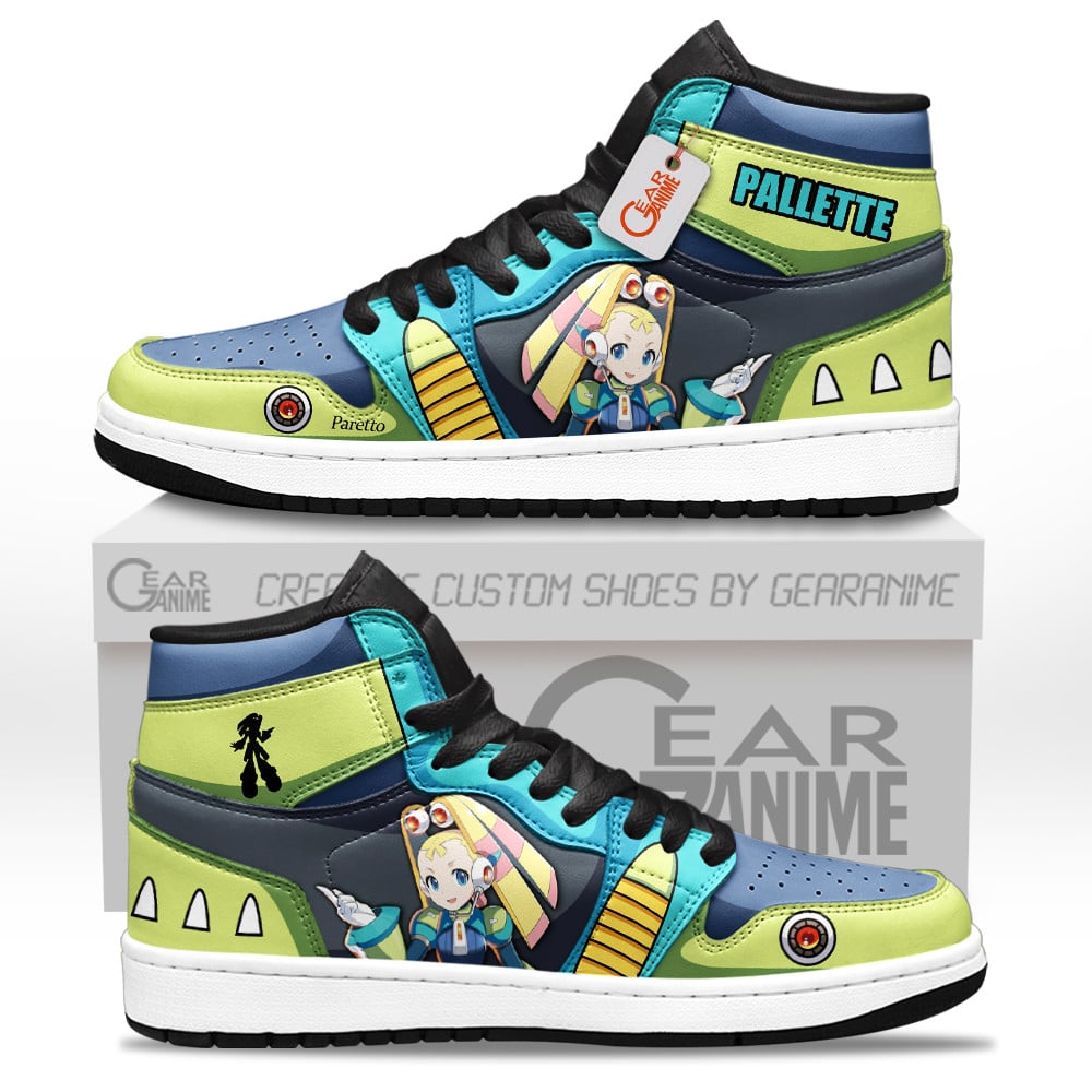 Pallette Custom Gaming High-Top Leather Sneakers Mega Man Custom Game Shoes