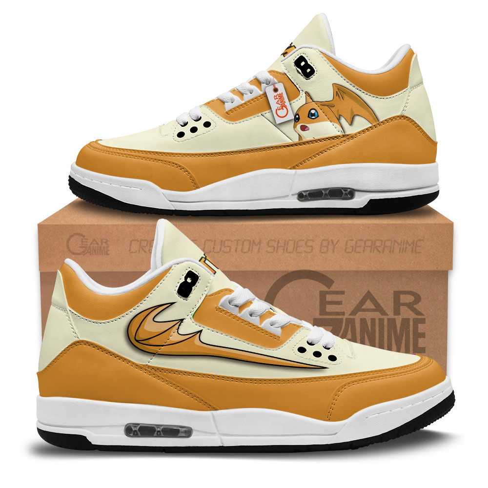 Patamon Custom Anime Retro 3 Leather Sneakers