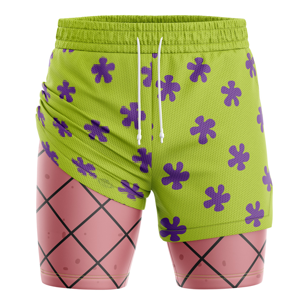 Patrick Star Fishnet Stockings SpongeBob Squarepants 2-in-1 Performance Shorts