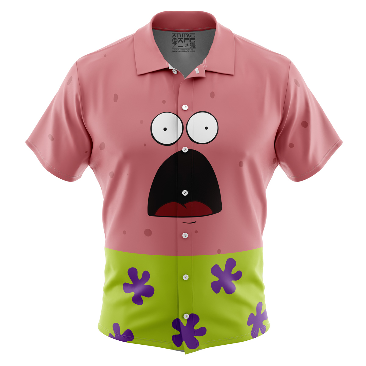 Patrick Star Outfit SpongeBob SquarePants Nickelodeon Button Up Hawaiian Shirt