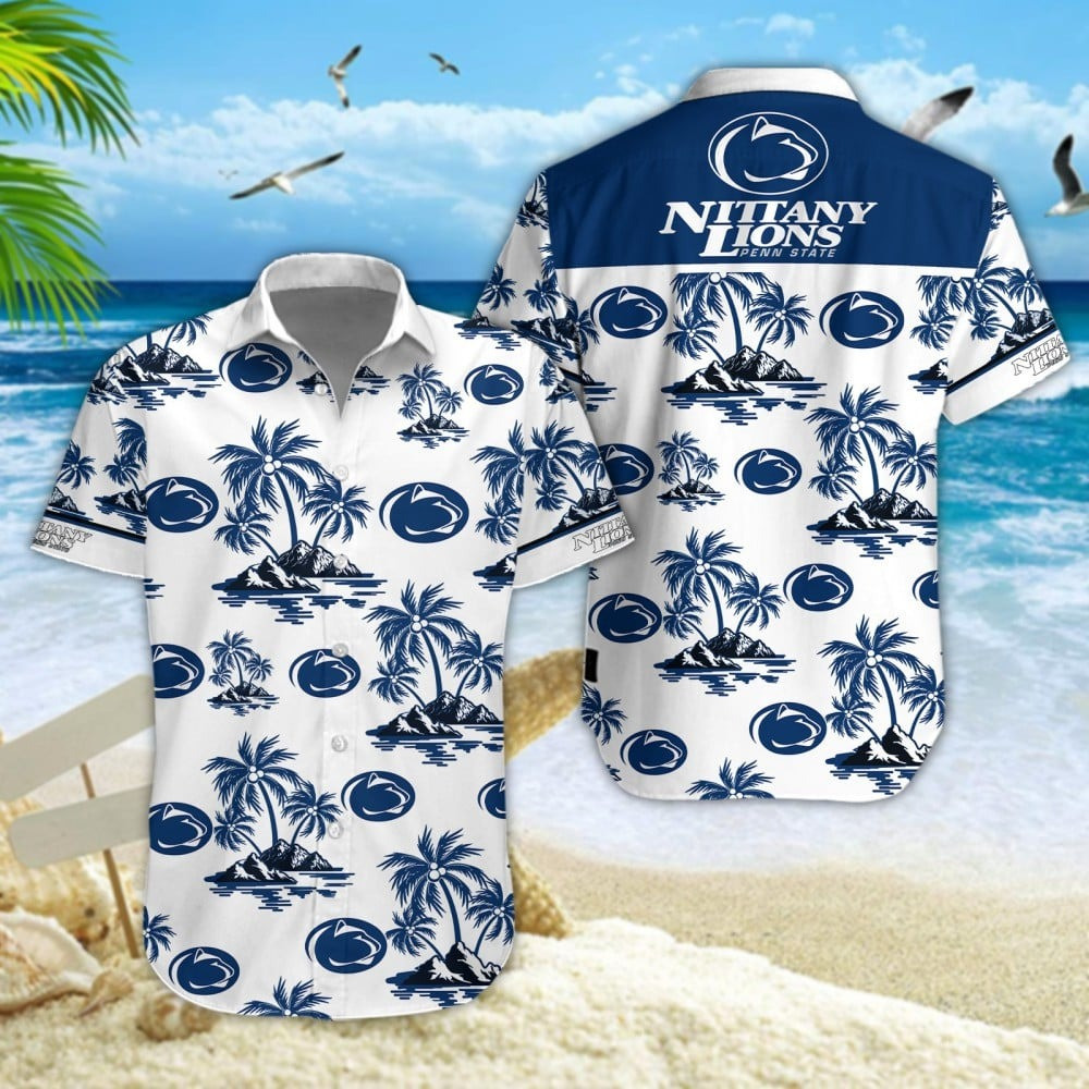 Penn State Nittany Lions Football Hawaiian Game Day Apparel Gifts For Vacation Lovers
