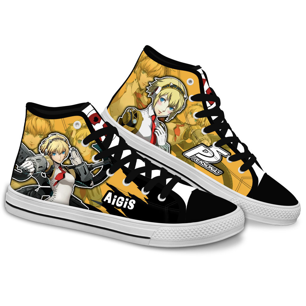 Persona Aigis Custom Anime High-Top Canvas Shoes NTT220