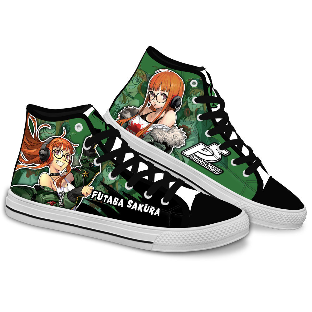 Persona Futaba Sakura Custom Anime High-Top Canvas Shoes NTT220