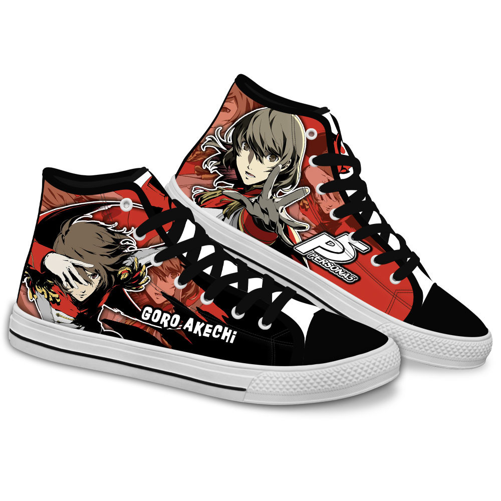 Persona Goro Akechi Custom Anime High-Top Canvas Shoes NTT220