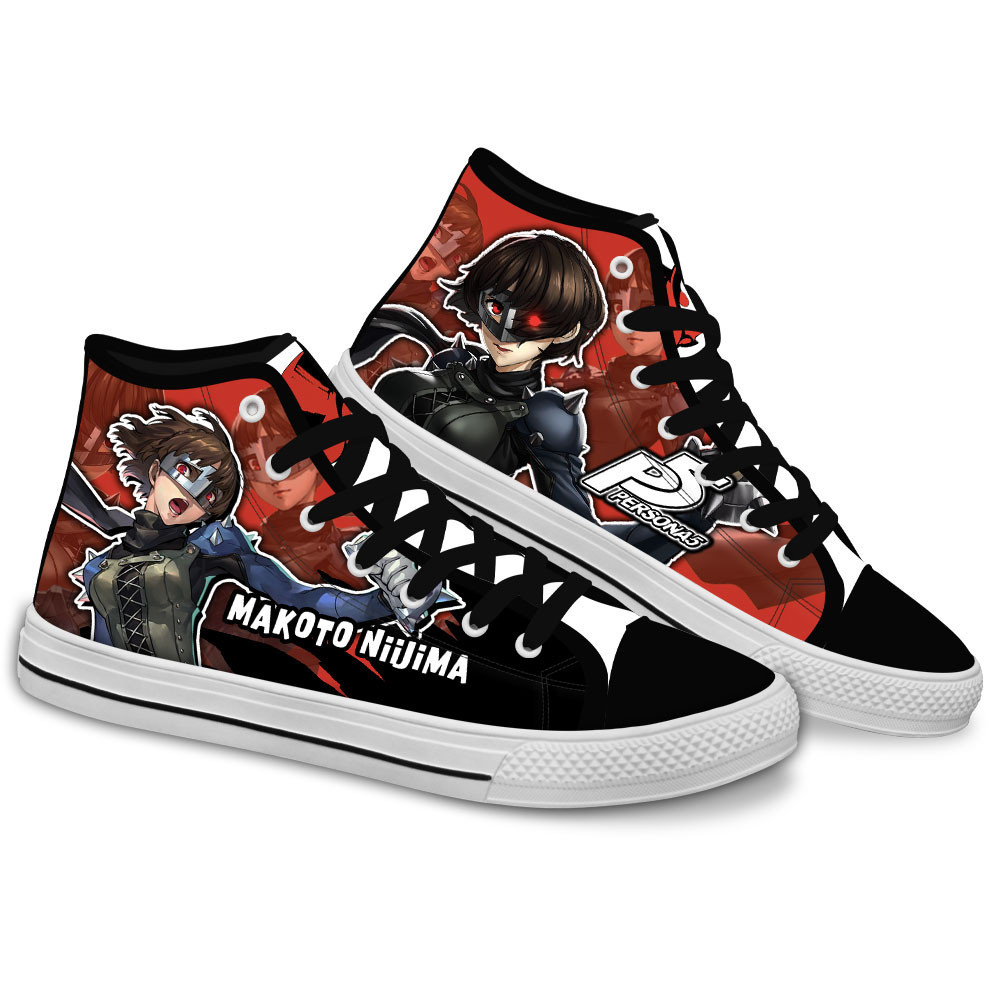 Persona Makoto Niijima Custom Anime High-Top Canvas Shoes NTT220
