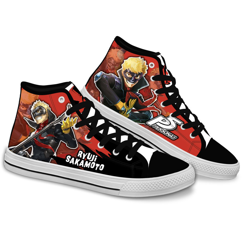 Persona Ryuji Sakamoto Custom Anime High-Top Canvas Shoes NTT220
