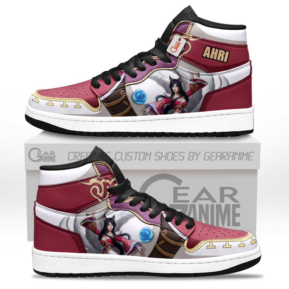 Personalized Ahri Custom Gaming High-Top Leather Sneakers Characters Games Collection