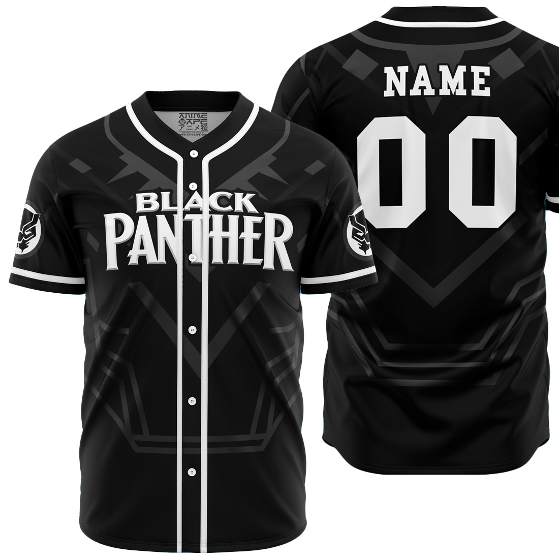 Personalized Black Panther Marvel Baseball Jersey