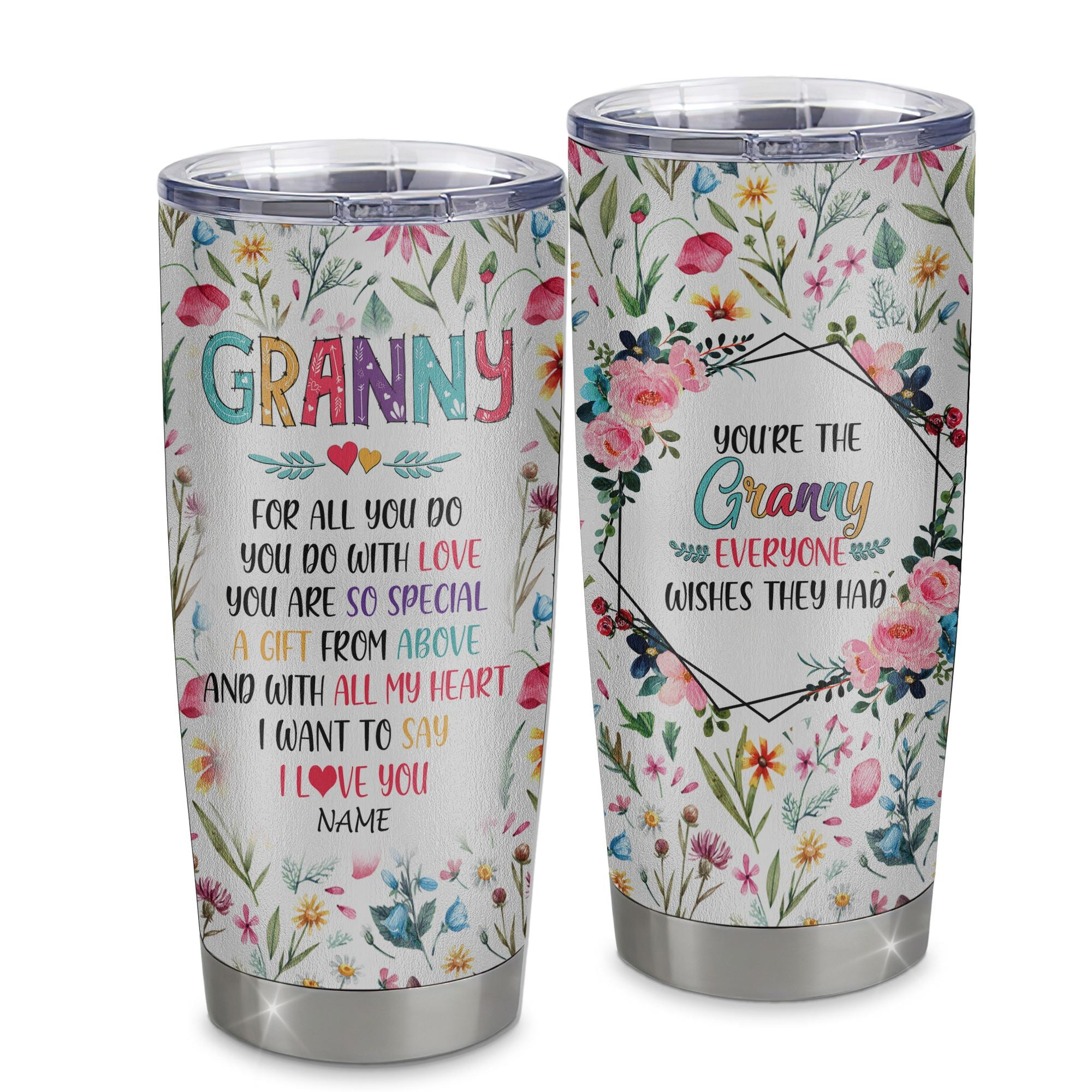 Personalized Granny From Granddaughter Grandson Grandchildren Stainless Steel Tumbler Cup You Are So Special I Love You Granny Mothers Day Birthday Gift