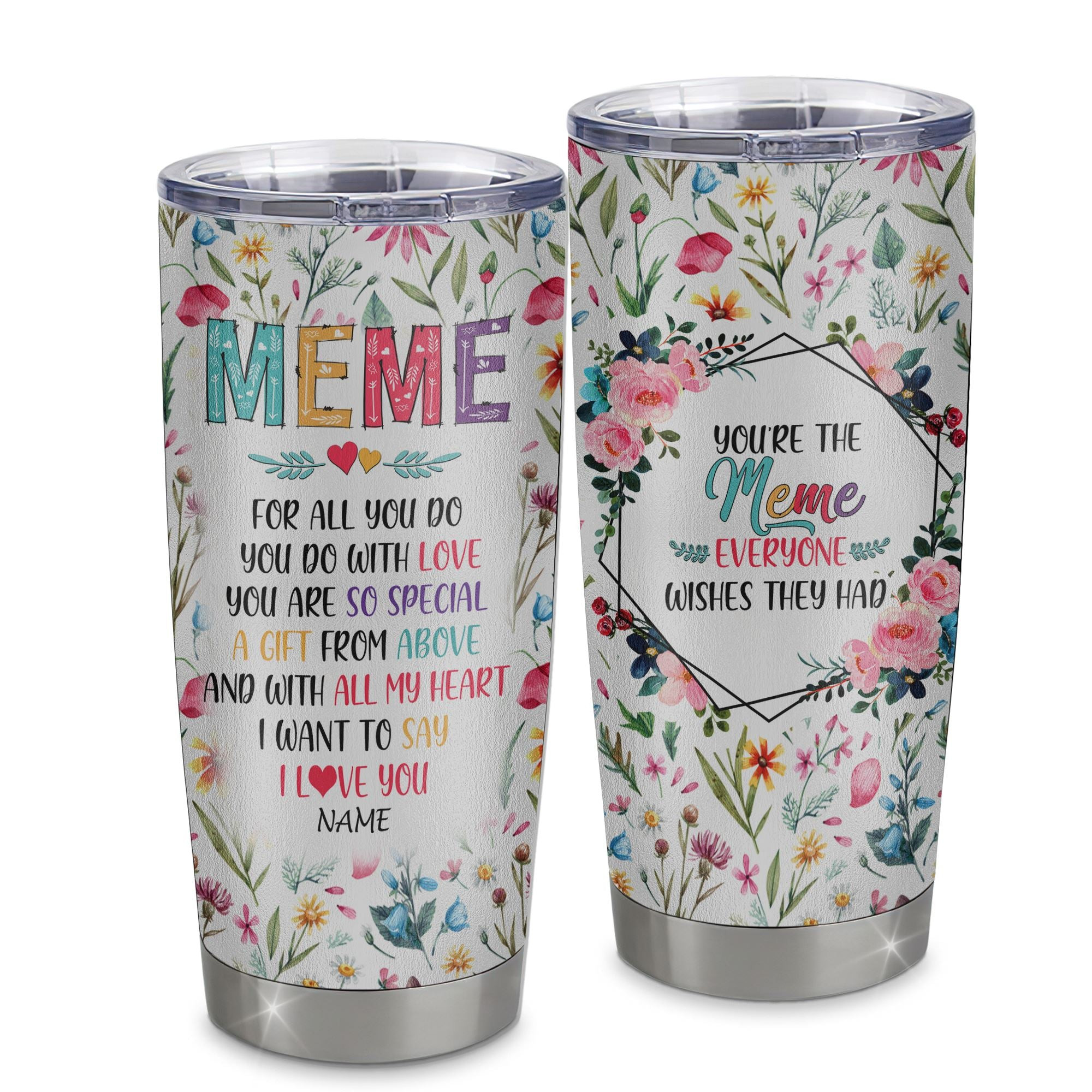 Personalized Meme From Granddaughter Grandson Grandchildren Stainless Steel Tumbler Cup You Are So Special I Love You Meme Mothers Day Birthday Gift