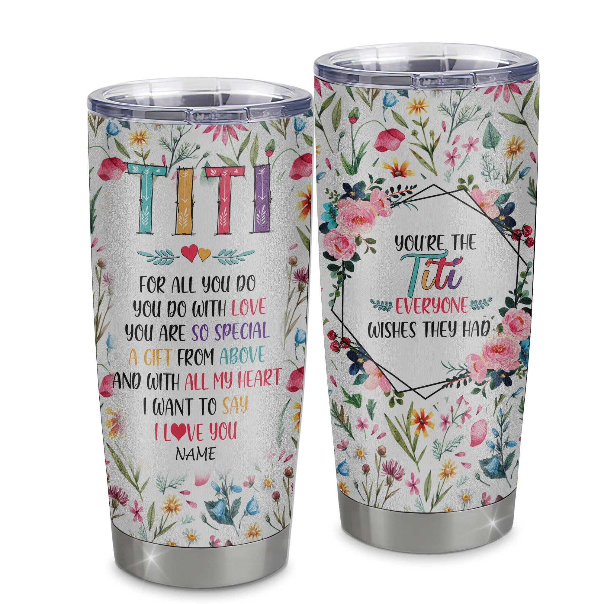 Personalized Titi From Niece Nephew Stainless Steel Tumbler Cup You Are So Special I Love You Titi Mothers Day Birthday Gift