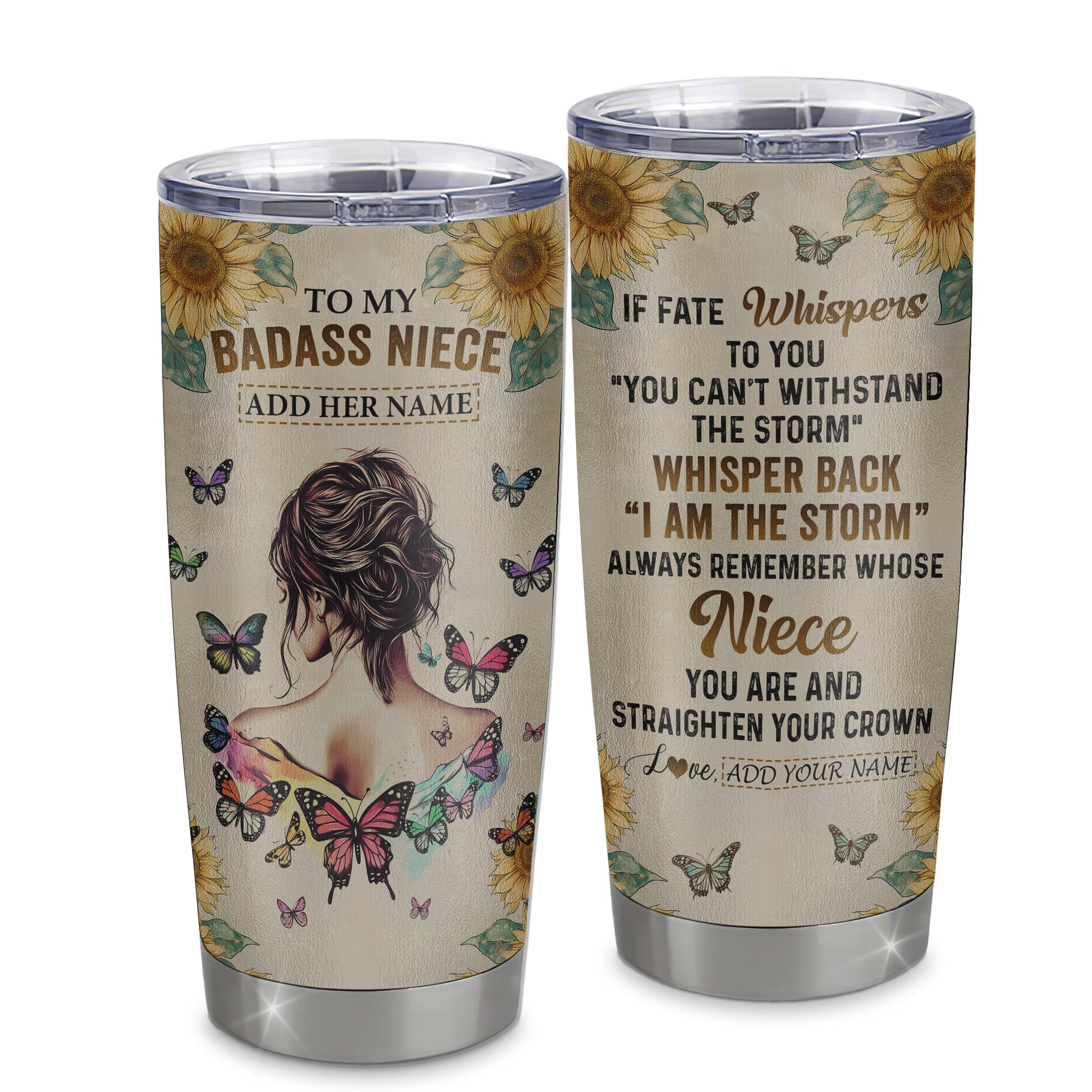 Personalized To My Badass Niece Tumbler From Uncle Aunt Auntie I Am The Storm Niece Gifts Birthday Graduation Gift