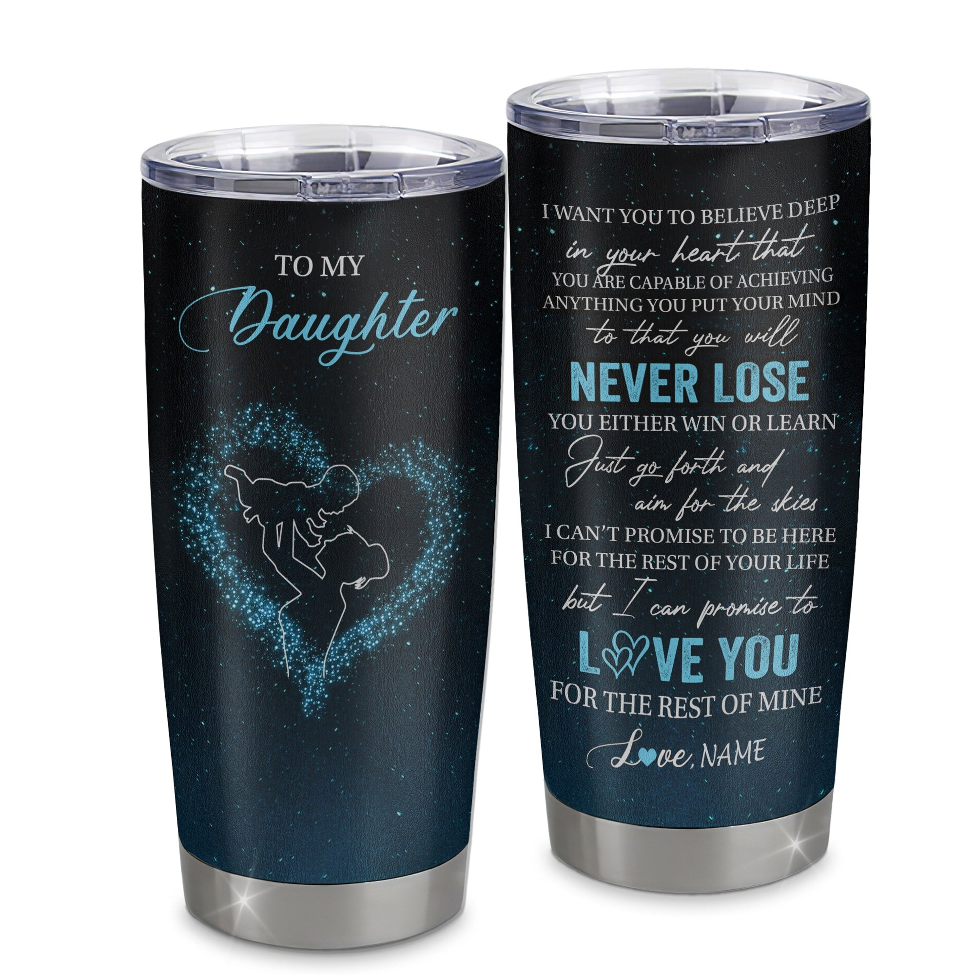 Personalized To My Daughter Tumbler From Mom Mother Stainless Steel Cup Promise To Love You Daughter Birthday Graduation Gift