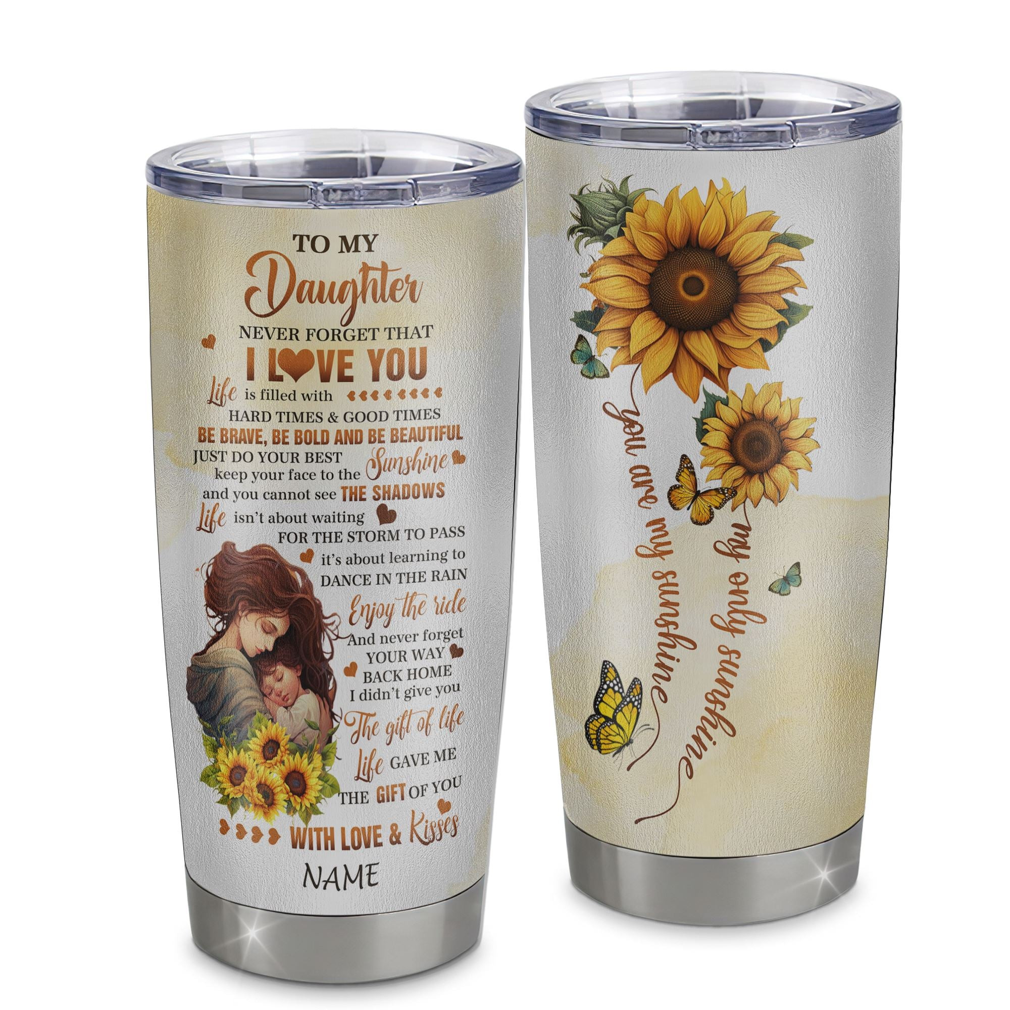 Personalized To My Daughter Tumbler From Mom Stainless Steel Cup Suower Never Forget That I Love You Daughter Gift Birthday Graduation Gift
