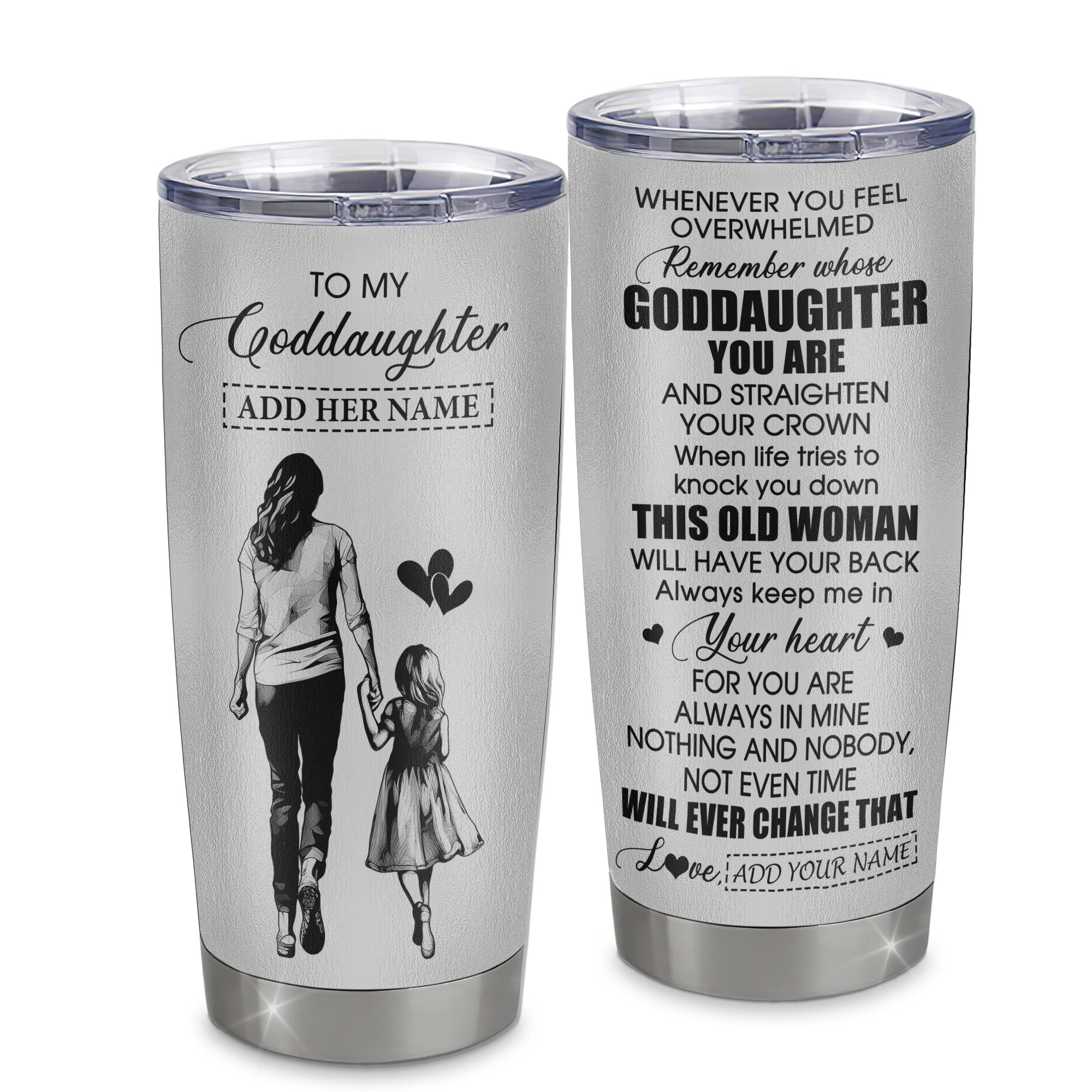Personalized To My Goddaughter Gifts Tumbler From Godmother Aunt Whenever Woman Unique Birthday Gifts For Goddaughter Graduation Gift