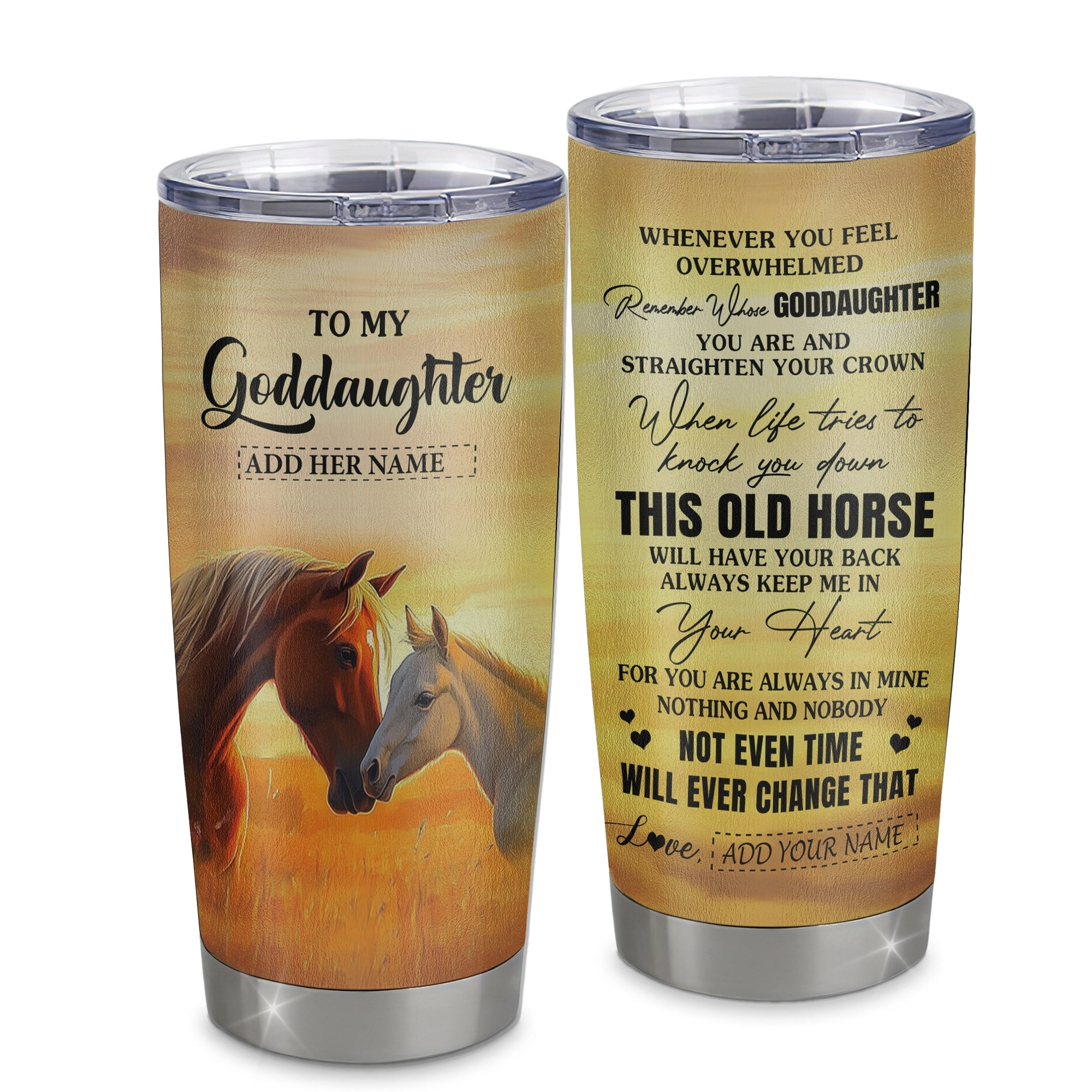Personalized To My Goddaughter Gifts Tumbler From Godmother Whenever Horse Unique Birthday Gifts For Goddaughter Graduation Gift