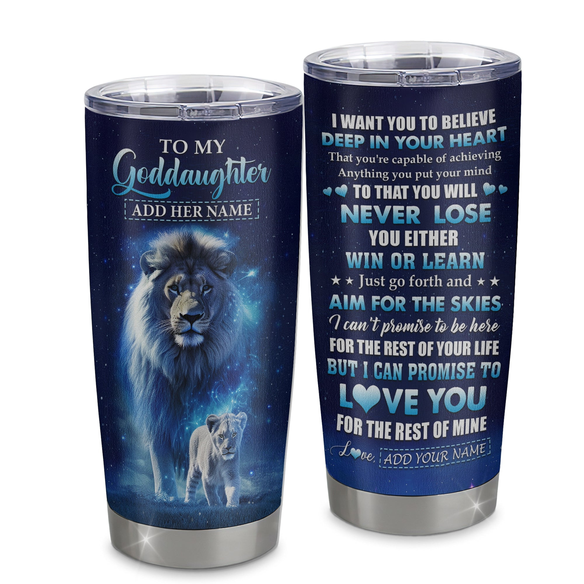 Personalized To My Goddaughter Tumbler From Godfather Uncle Believe Your Heart Goddaughter Gift Birthday Graduation Gift