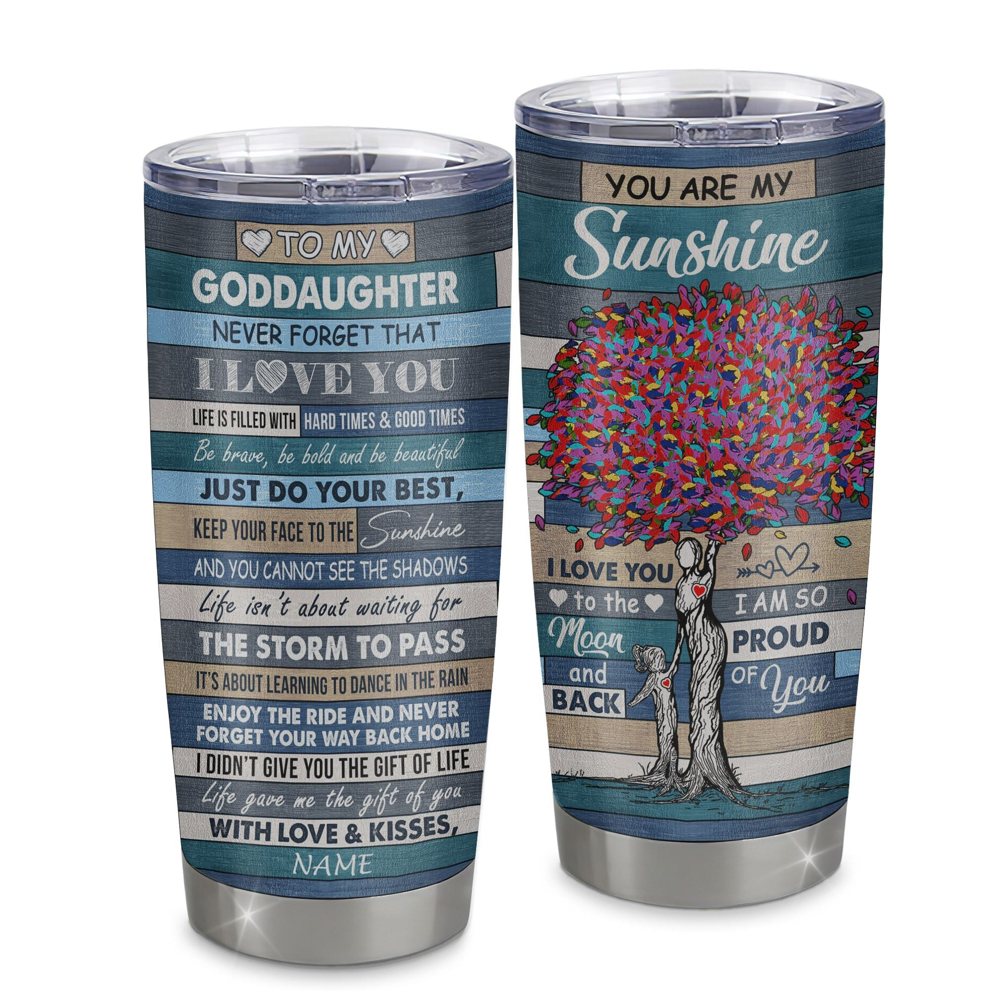 Personalized To My Goddaughter Tumbler From Godmother Stainless Steel Cup Colortree Never Forget I Love You Goddaughter Birthday Graduation Gift