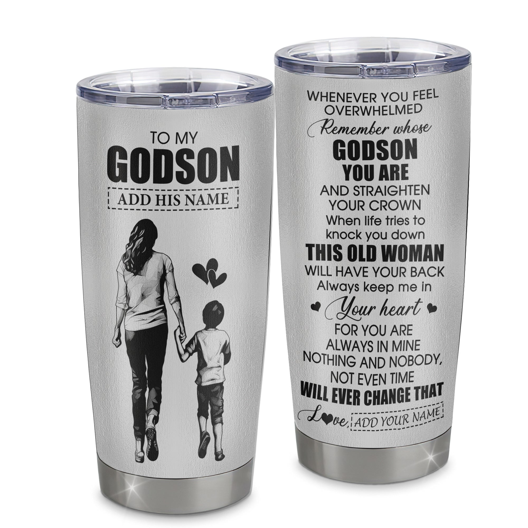 Personalized To My Godson Gifts Tumbler From Godmother Aunt Whenever Woman Unique Birthday Gifts For Godson Graduation Gift