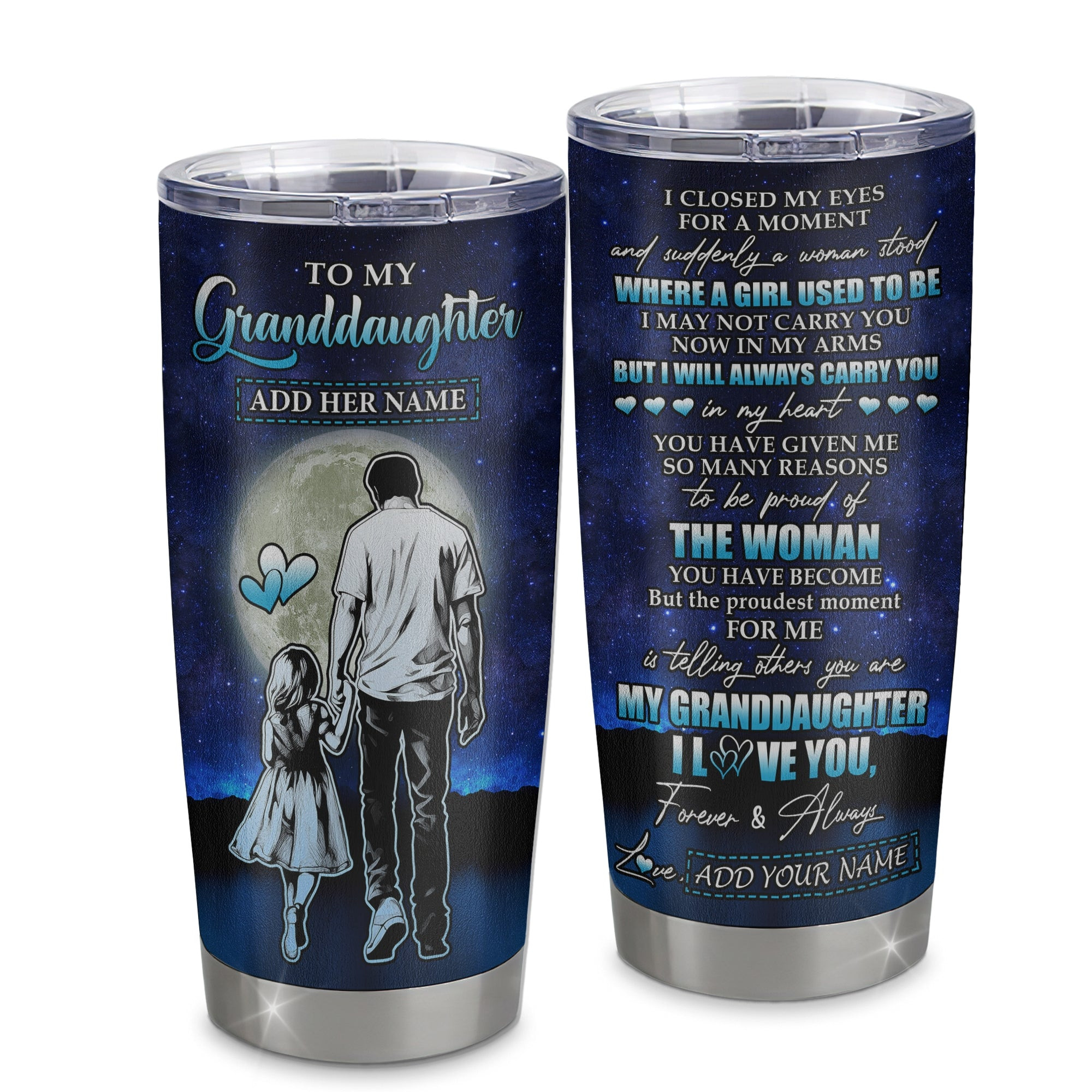 Personalized To My Granddaughter Gifts Tumbler From Grandpa Papa I Closed My Eyes For A Moment Granddaughter Birthday Graduation Gift