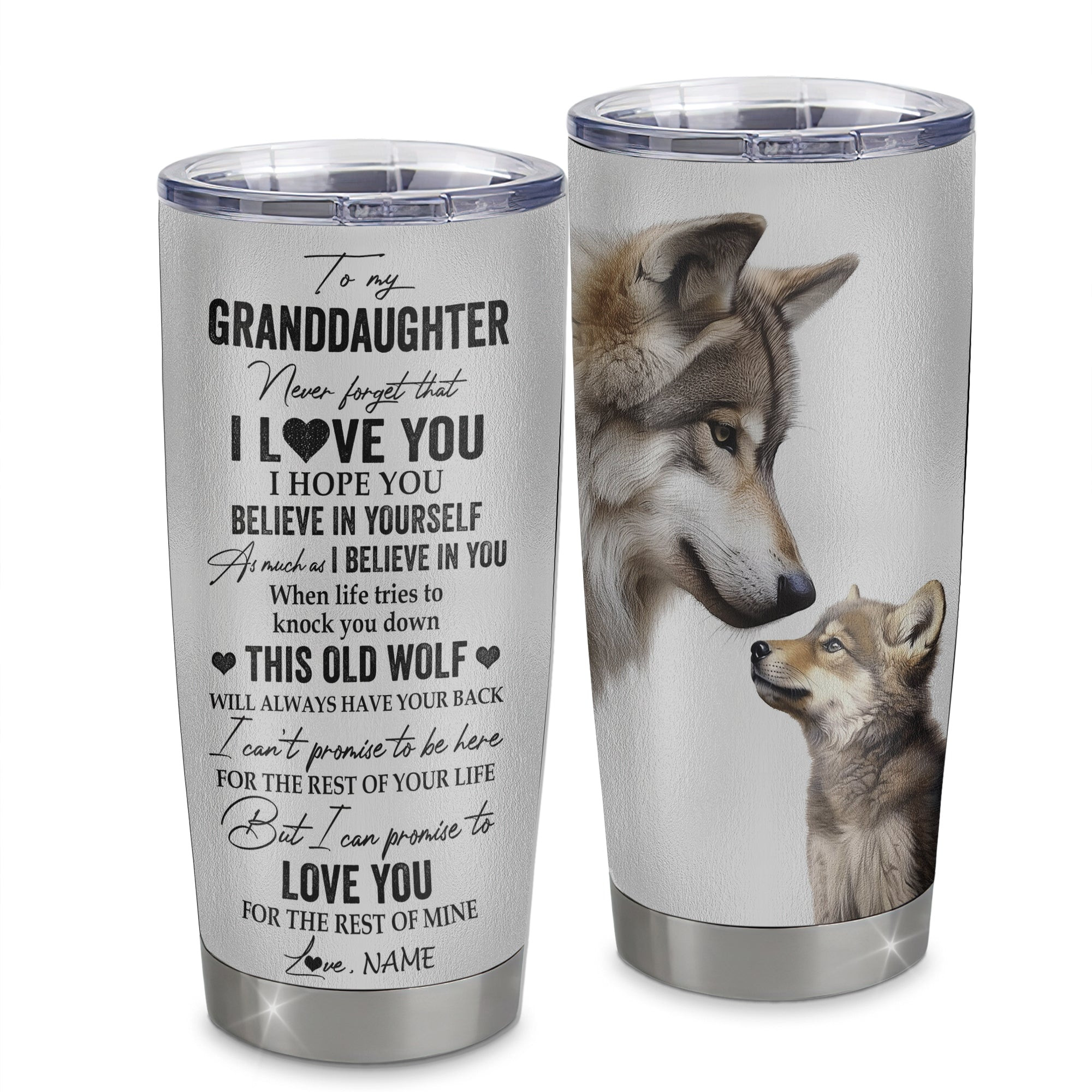 Personalized To My Granddaughter Tumbler From Grandma Grandpa Stainless Steel Cup Granddaughter Birthday Gift