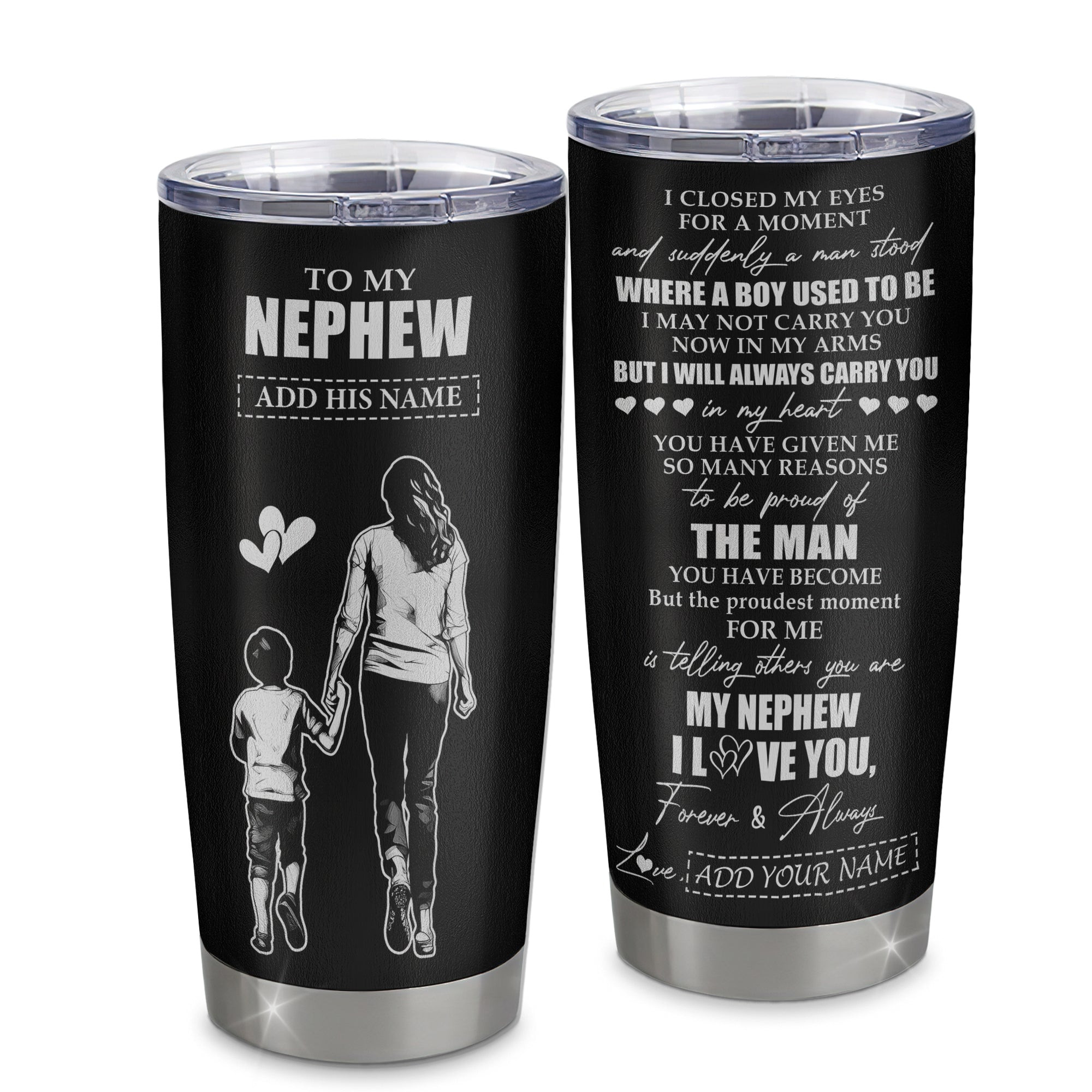 Personalized To My Nephew Gifts Tumbler From Aunt Auntie I Closed My Eyes For A Moment Nephew Birthday Gift