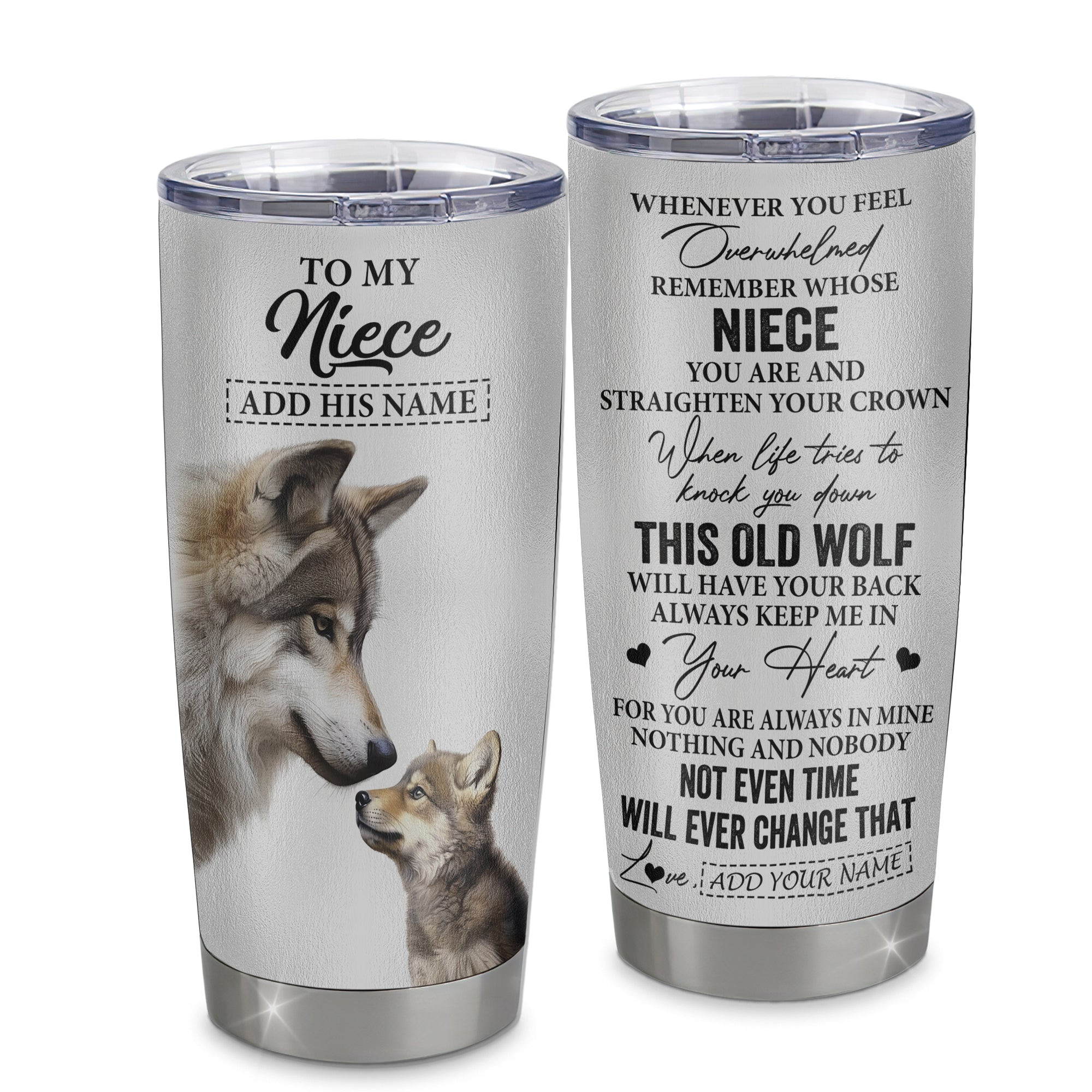 Personalized To My Niece Gifts Tumbler From Aunt Uncle Auntie Whenever Wolf Unique Birthday Gifts For Niece Graduation Gift