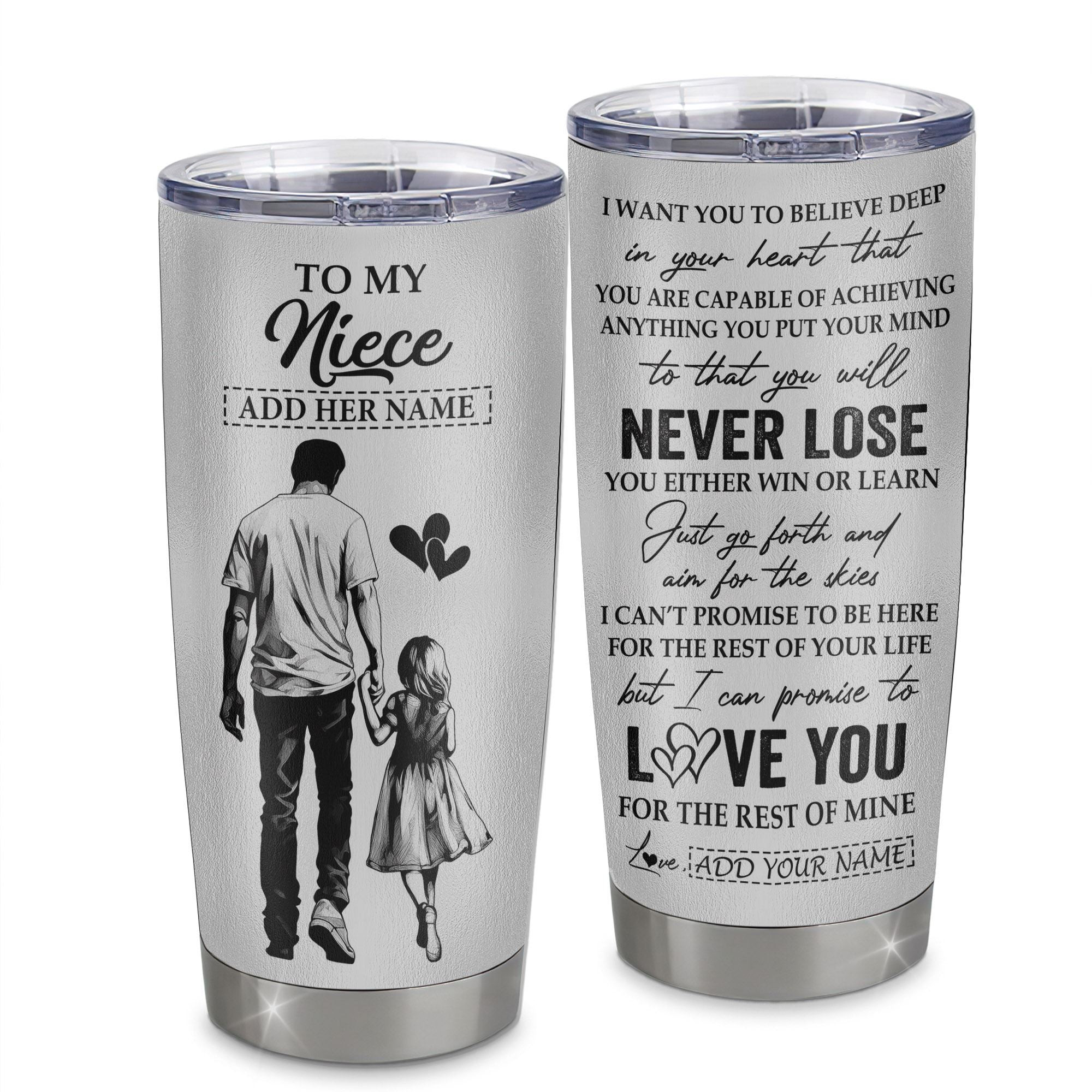 Personalized To My Niece Tumbler You Will Never Lose From Uncle Niece Birthday Gifts Graduation Gift