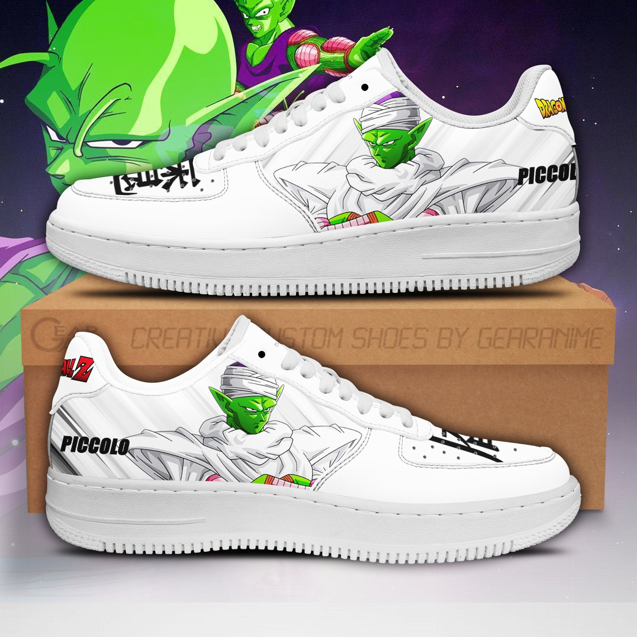 Piccolo Custom Anime Low-Top Leather Sneakers
