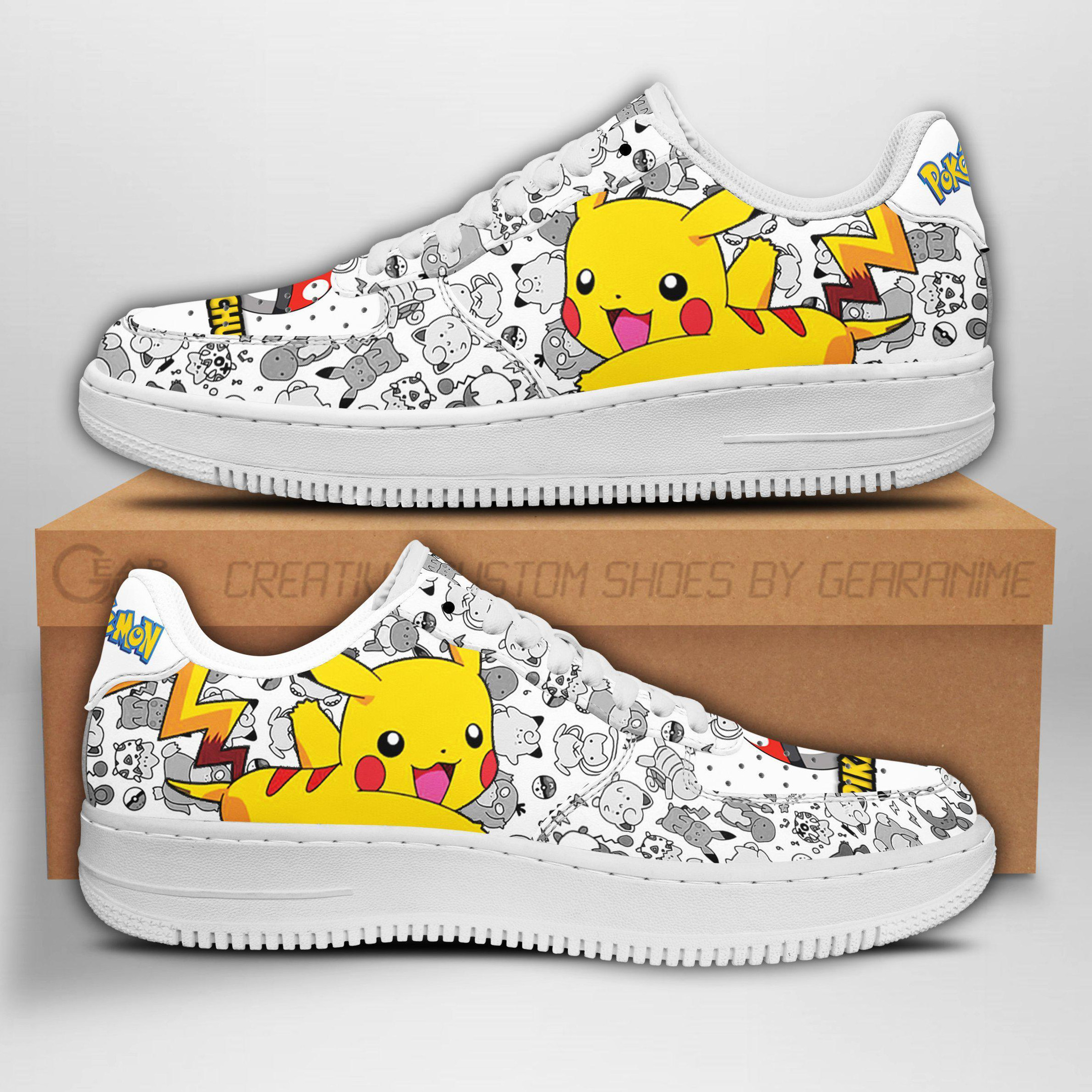 Pikachu Custom Anime Low-Top Leather Sneakers