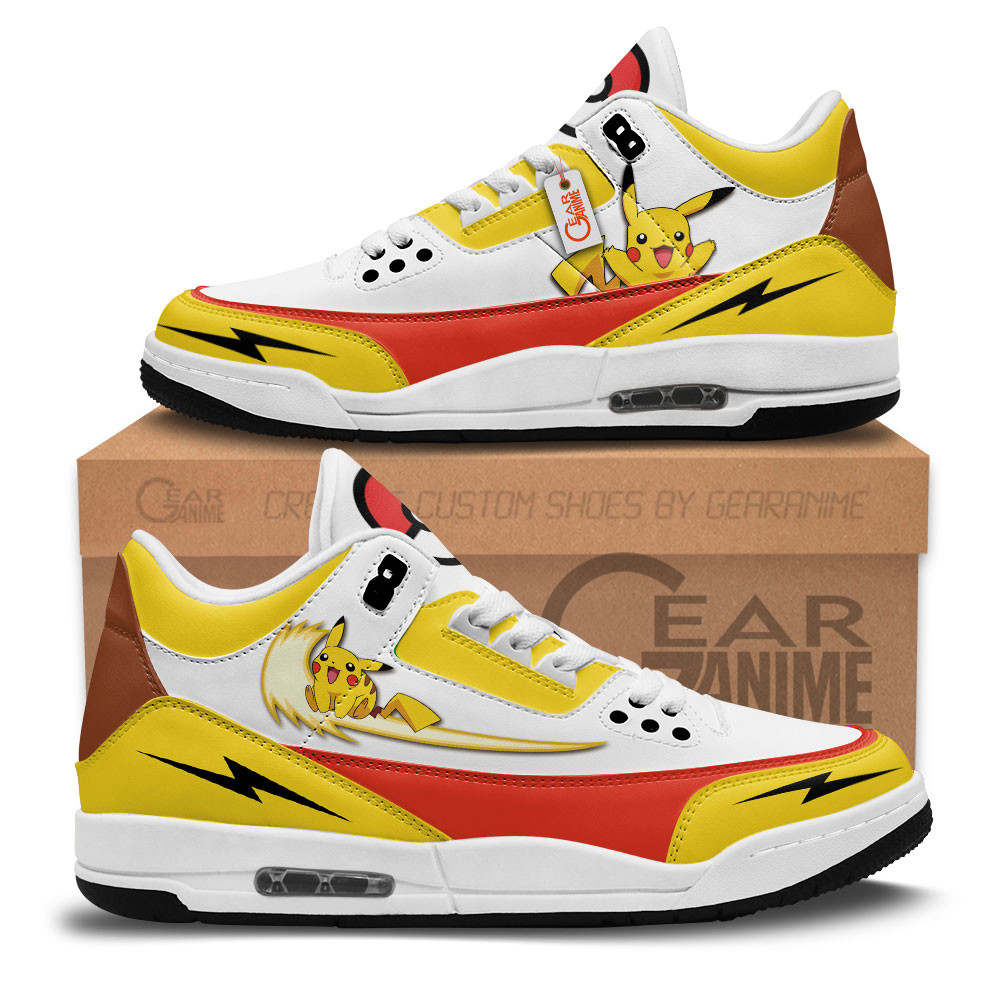 Pikachu Custom Anime Retro 3 Leather Sneakers