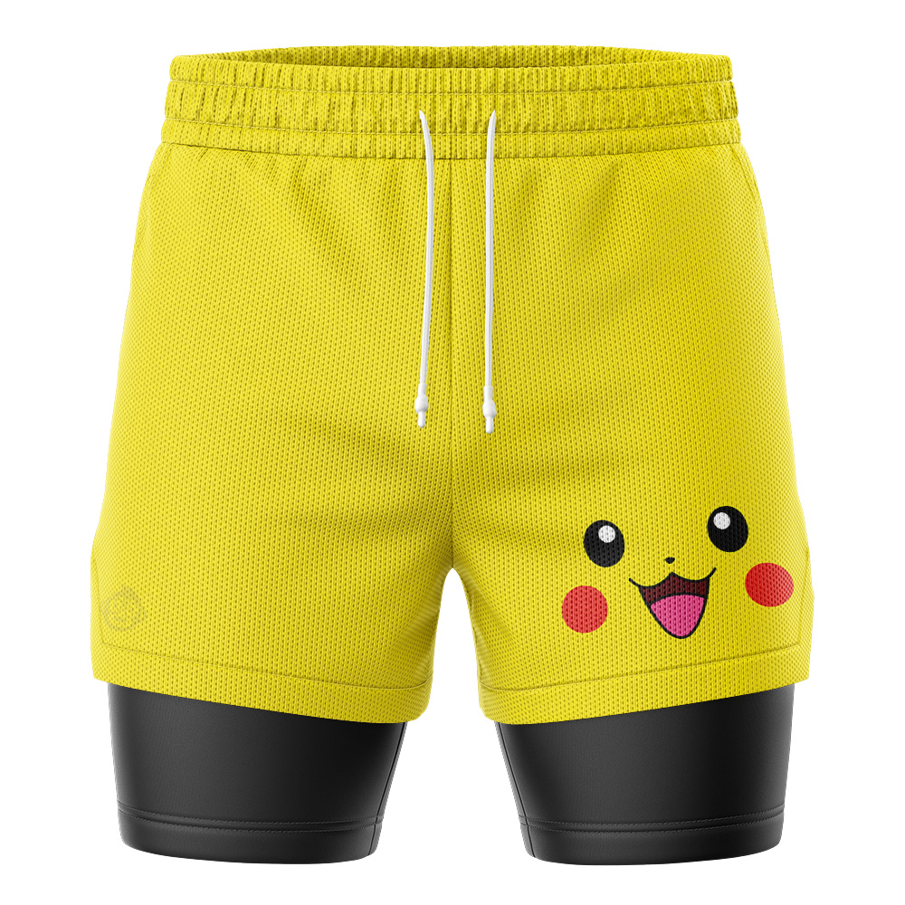 Pikachu Face Pokemon 2-in-1 Performance Shorts