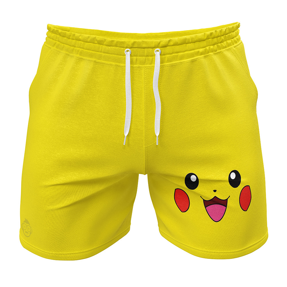 Pikachu Face Pokemon Gym Shorts