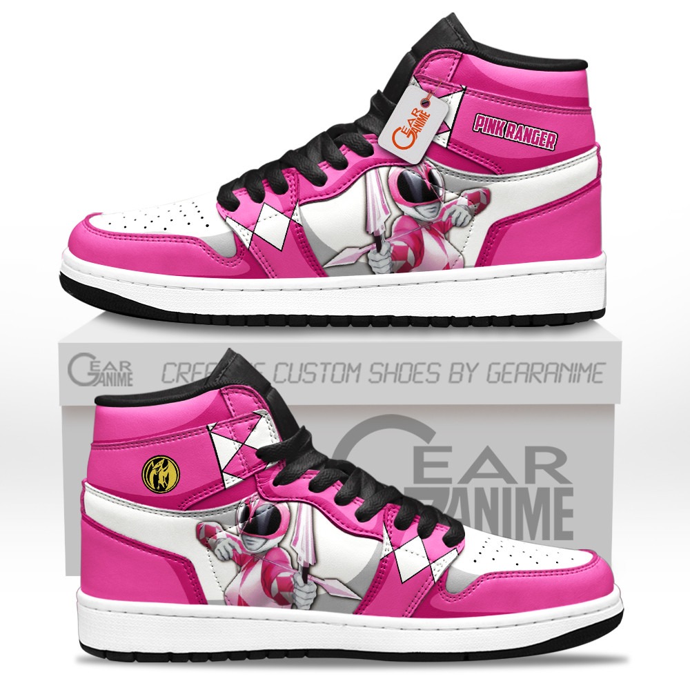 Pink Ranger Custom Movie High-Top Leather Sneakers Unique Style & Design