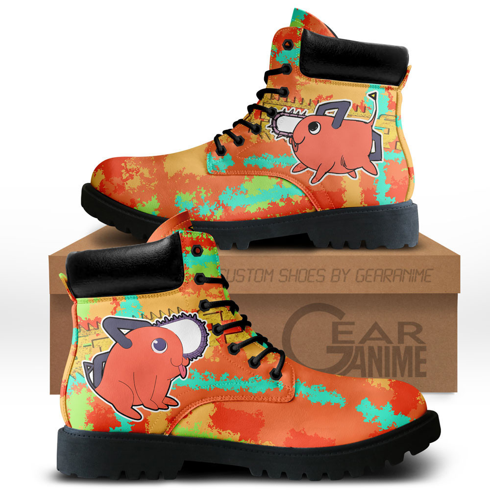 Pochita Custom Anime Combat Boots NTT121