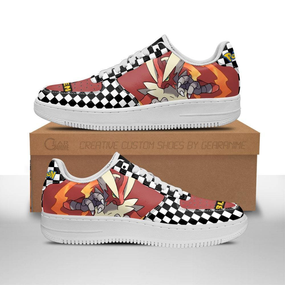 Poke Blaziken Custom Anime Low-Top Leather Sneakers