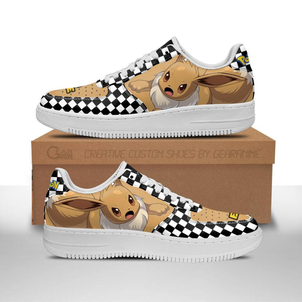 Poke Eevee Custom Anime Low-Top Leather Sneakers