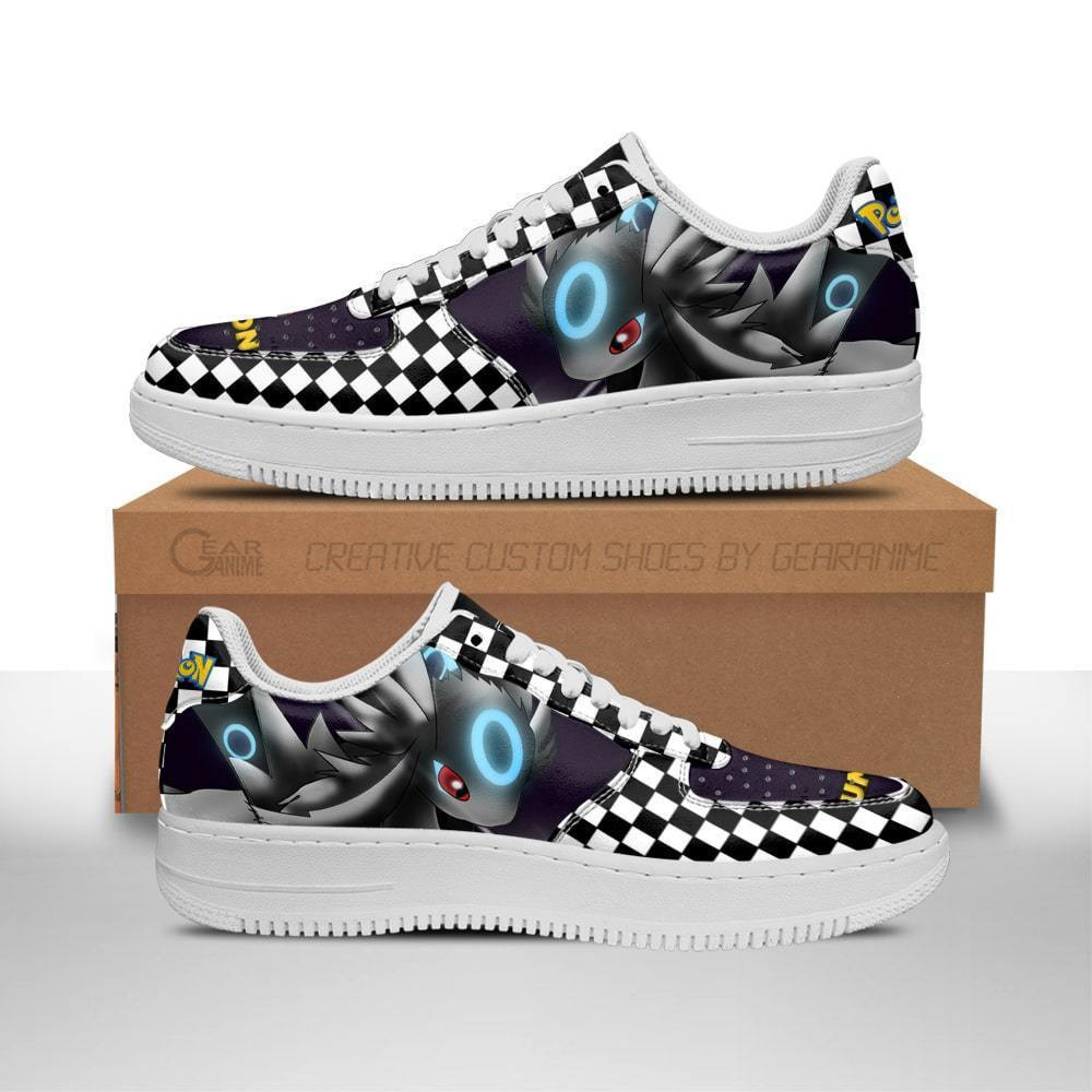 Poke Umbreon Custom Anime Low-Top Leather Sneakers