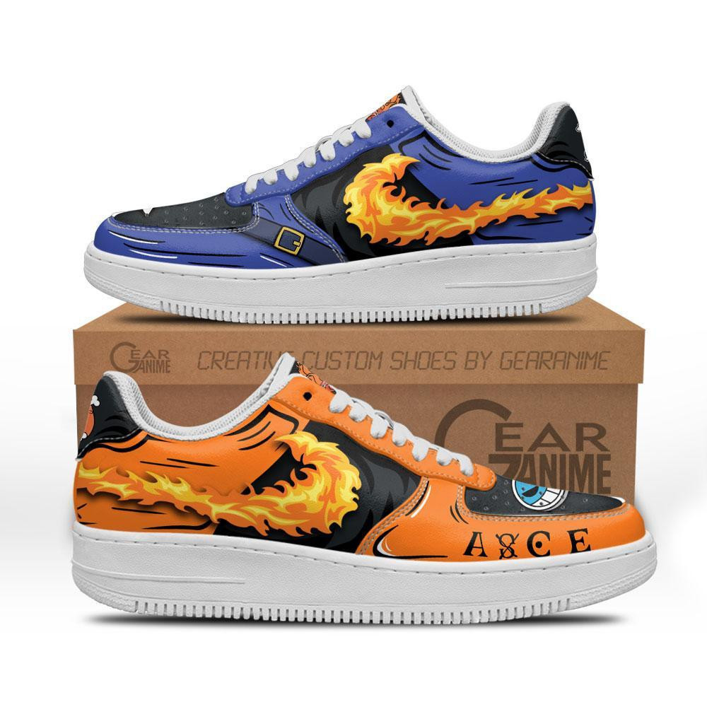Portgas Ace and Sabo Custom Anime Low-Top Leather Sneakers