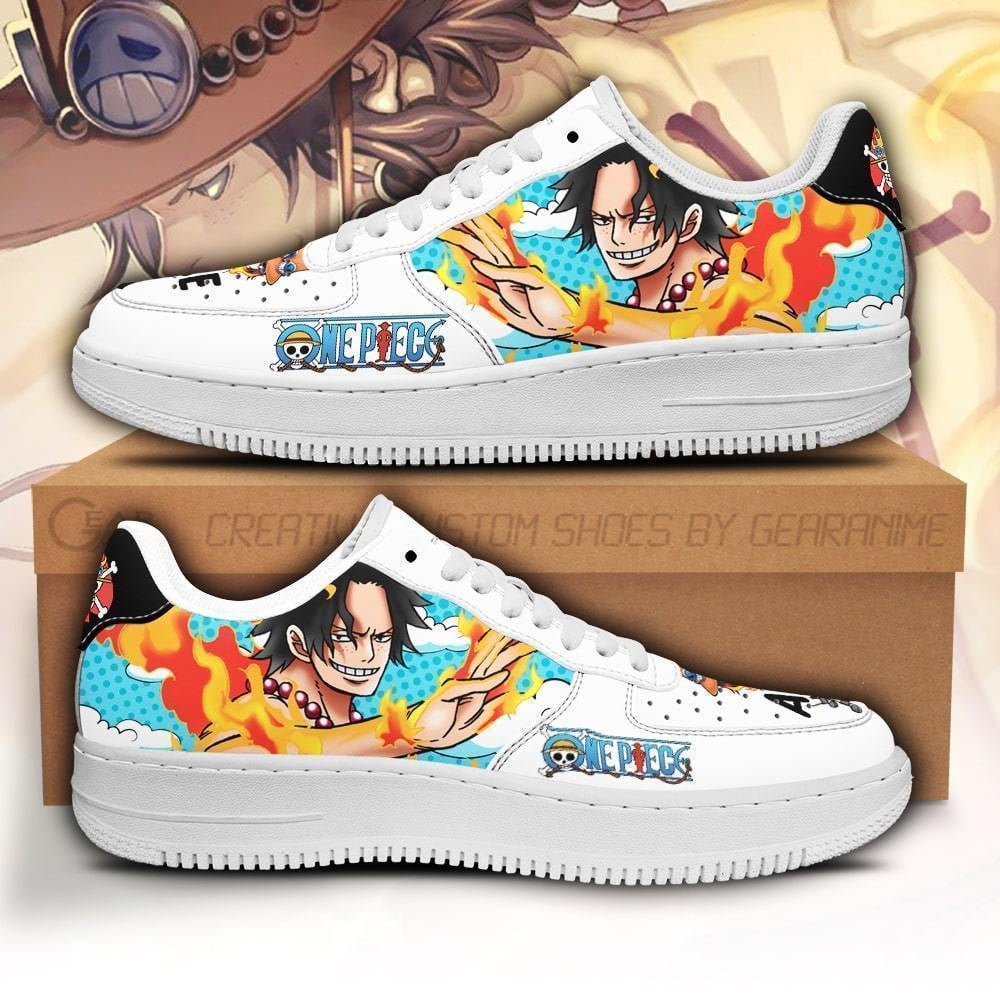 Portgas Ace Custom Anime Low-Top Leather Sneakers