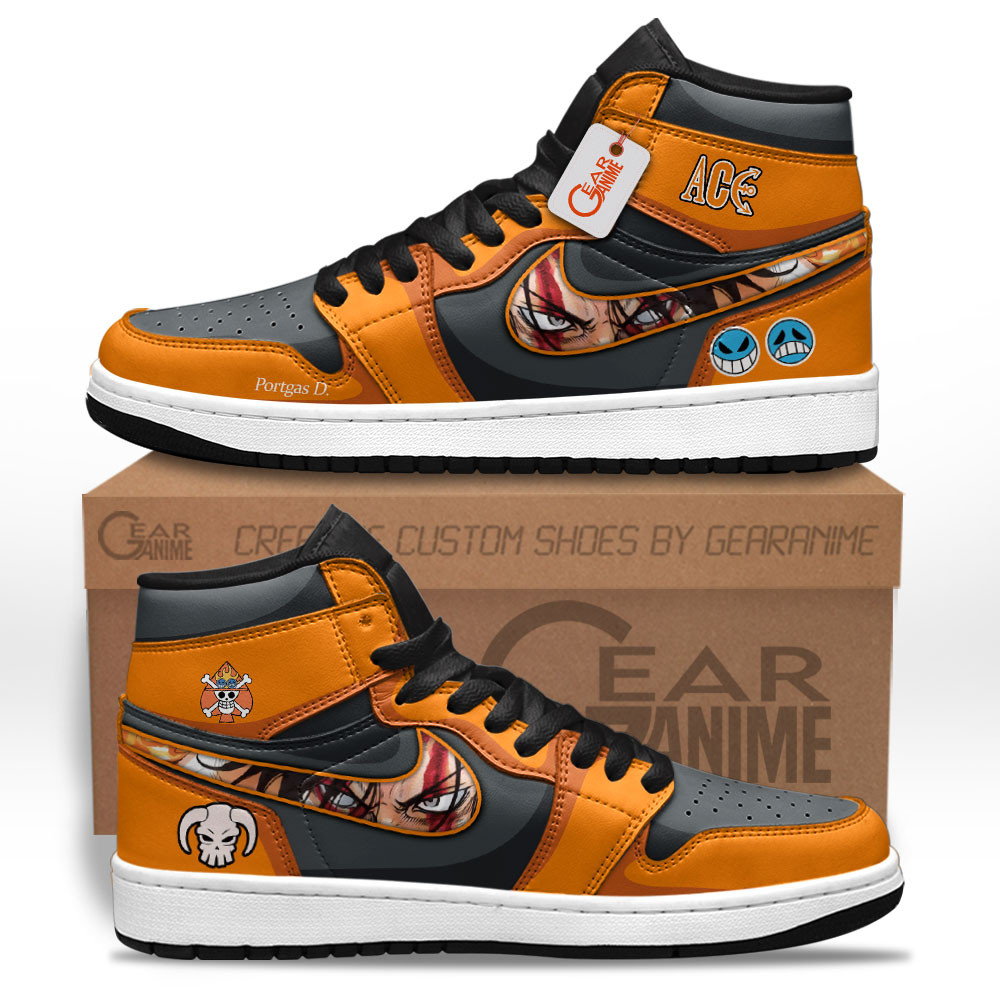 Portgas D. Ace High-Top Leather Sneakers Custom Name