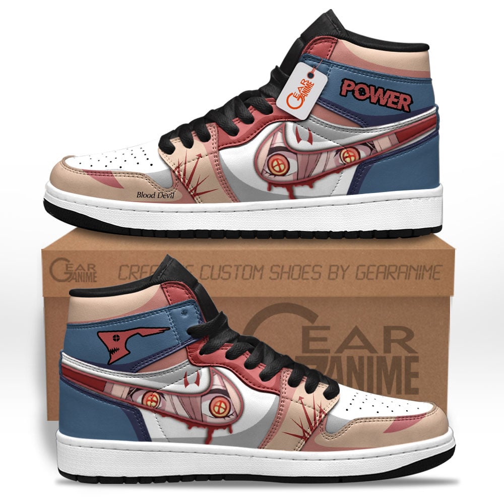 Power Blood Devil High-Top Leather Sneakers Custom Name