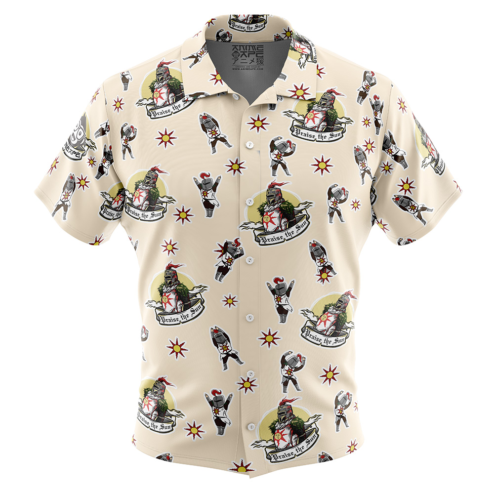 Praise the Sun Pattern Dark Souls Button Up Hawaiian Shirt