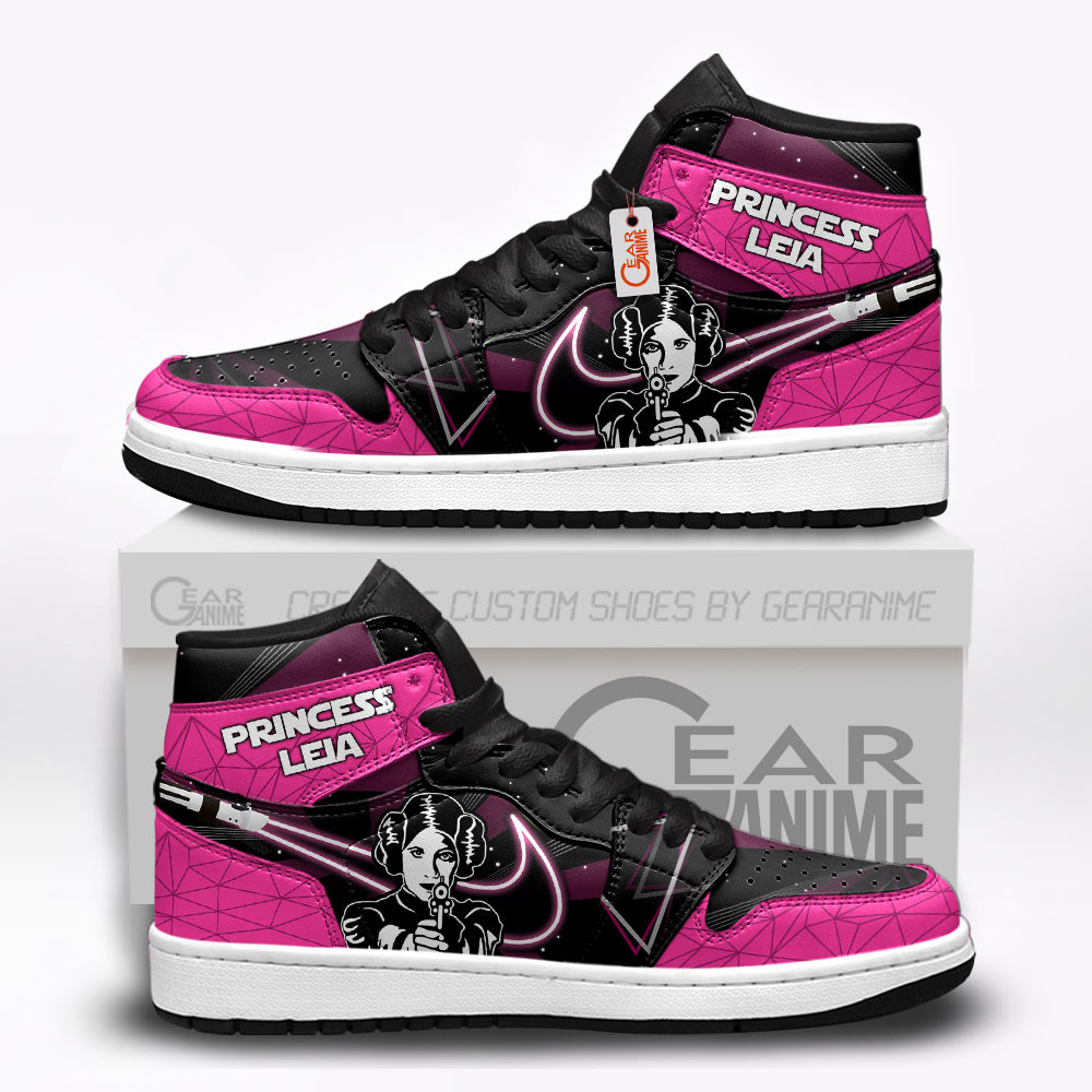 Princess Leia Custom Movie High-Top Leather Sneakers