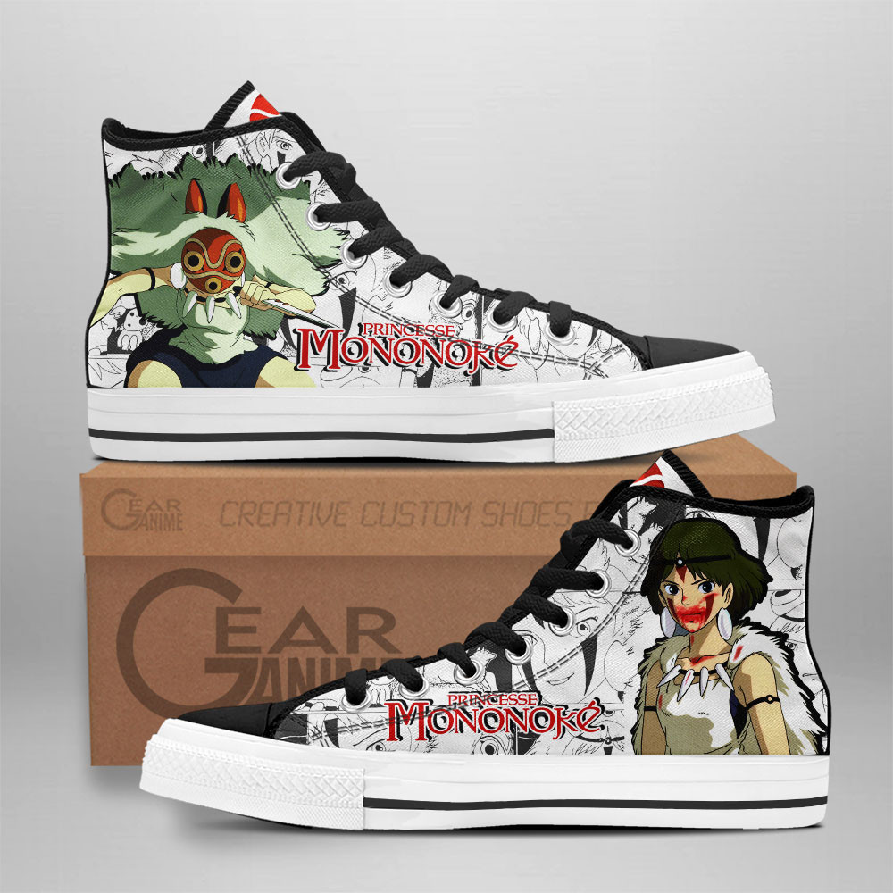 Princess Mononoke Custom Anime High-Top Canvas Shoes NTT060 Great Gift Idea
